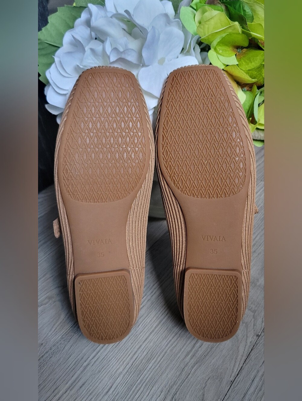 Vivaia Margot Mary Jane Buckle Square-Toe V-Cut Almond Ribbed Flats, US 5 EU 35 - Picture 12 of 15